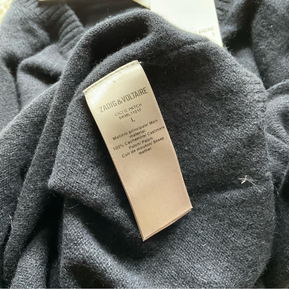 🆕 Zadig & Voltaire Cici Star Patch Cashmere Sweater - Picture 4 of 5